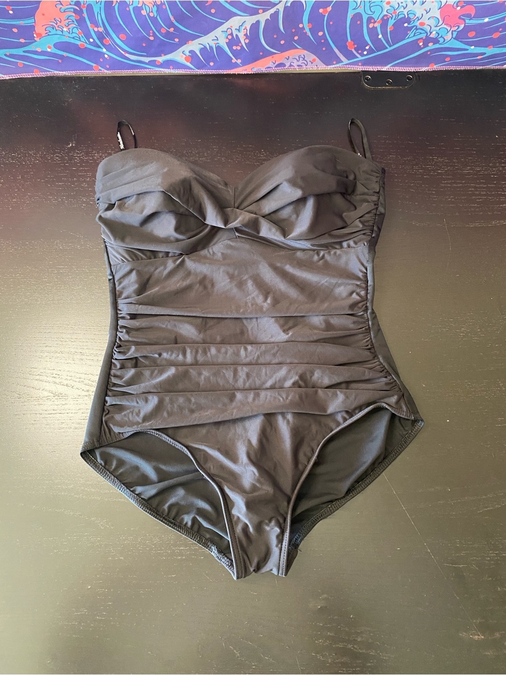 Miraclesuit Black Ruched One-Piece Swimsuit with Sweetheart Bust